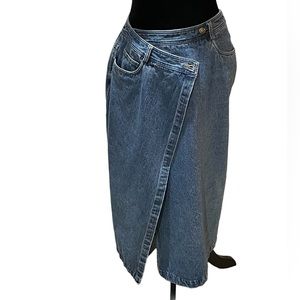 Vintage 80s Wrap Denim Skirt